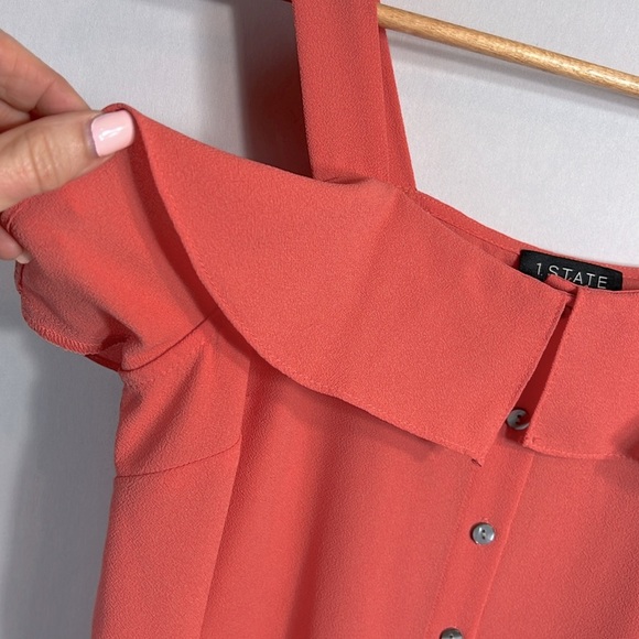 1. State Orange Tank Top with Front Tie size S - Picture 6 of 7